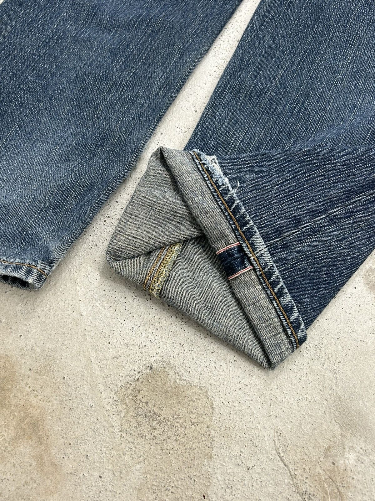 Edwin Vintage Edwin 505z Baggy Mud Washed Orange Tab Size US 29 - 11 Thumbnail