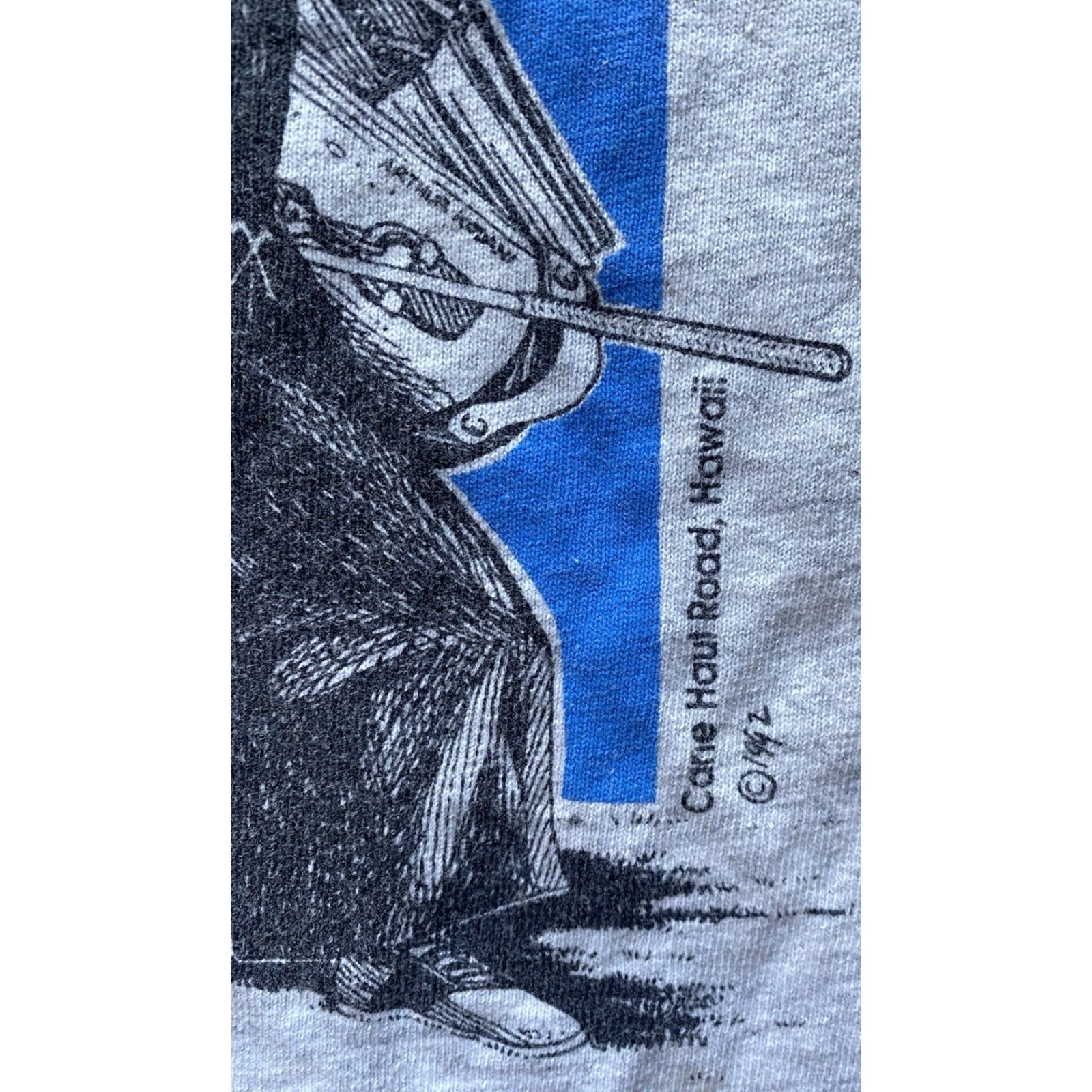 Hanes VINTAGE 1992 Ronin Golfer Samurai Hawaii Shirt Hanes Gray Men’s M Single Stitch T-Shirt 90s Art Sports Mens Size US M / EU 48-50 / 2 - 3 Thumbnail