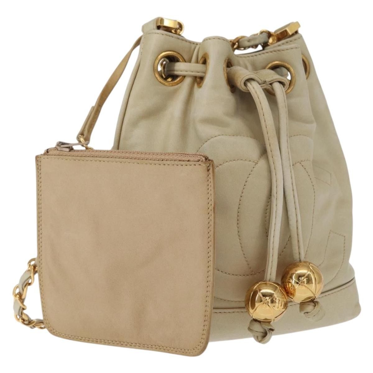 Chanel Chanel Chain Shoulder Bag Leather Ivory Gold CC Size ONE SIZE - 1 Thumbnail