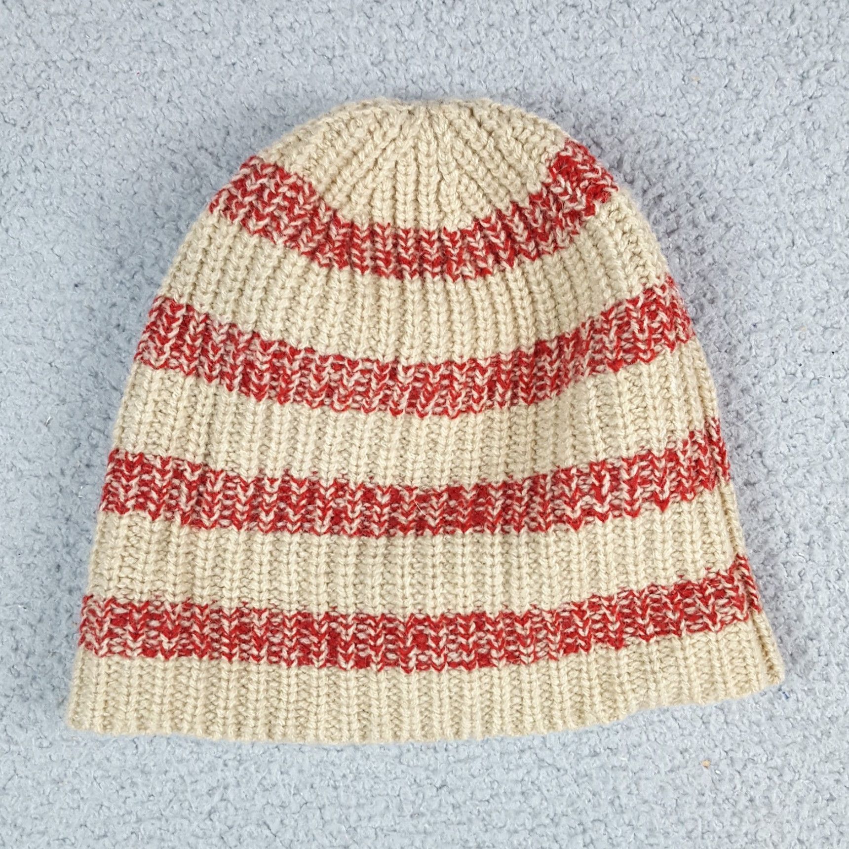 J.Crew VINTAGE J.CREW Beanie Hat Striped Wool Knit One Size Mens Winter Cap Toboggan Luxury Debris Size ONE SIZE - 2 Thumbnail