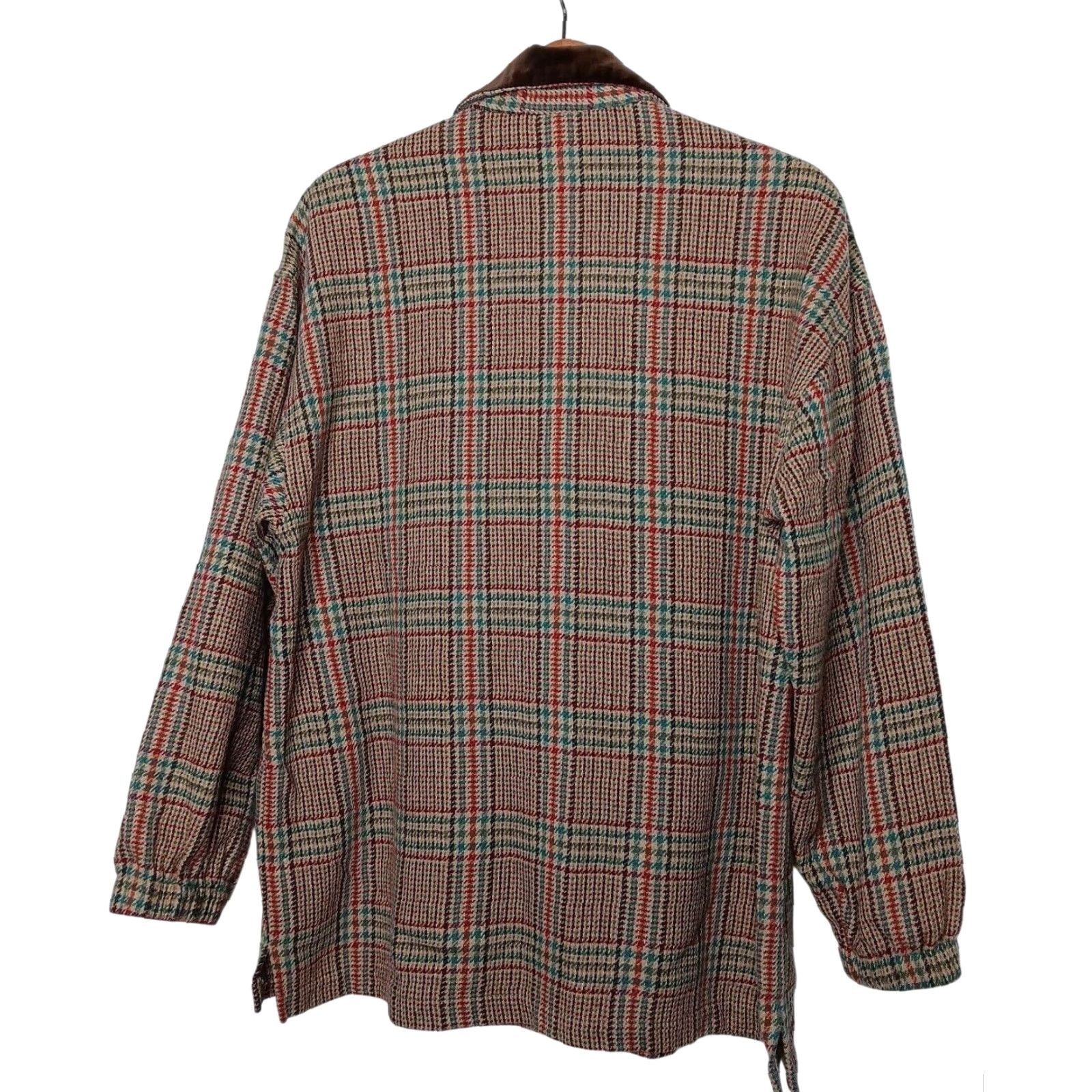Vintage VINTAGE Carol Little Jacket M Wool Blnd Pullover Brown Plaid Academia 1/4 Zip Mens? Size M / US 6-8 / IT 42-44 - 2 Thumbnail