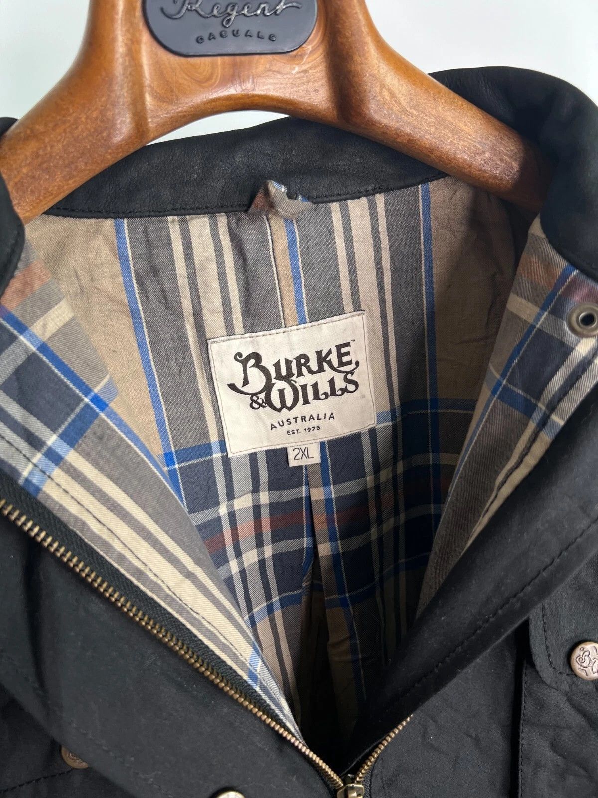 Other Burke & Wills Australia Biker Waxed Oil Belted Jacket Size XXL / US 16-18 / IT 52-54 - 13 Thumbnail