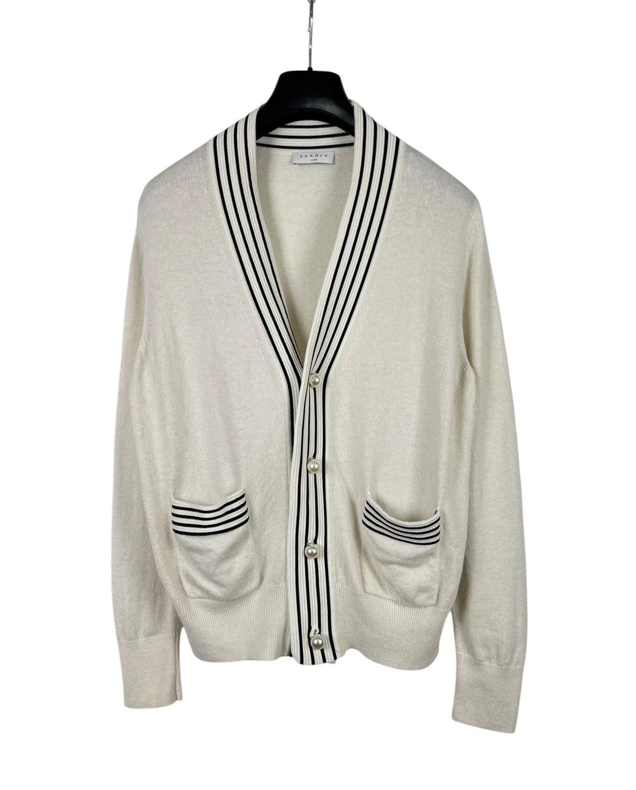 Sandro Sandro Cardigan Wool Striped size 1 Size S / US 4 / IT 40 - 8 Thumbnail