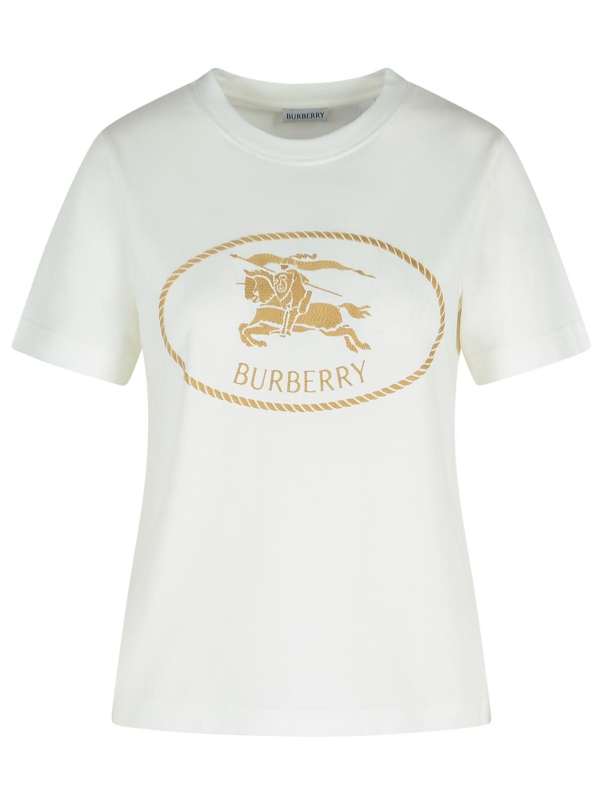 Burberry BURBERRY Ivory Cotton T-Shirt Size M / US 6-8 / IT 42-44 - 1 Thumbnail