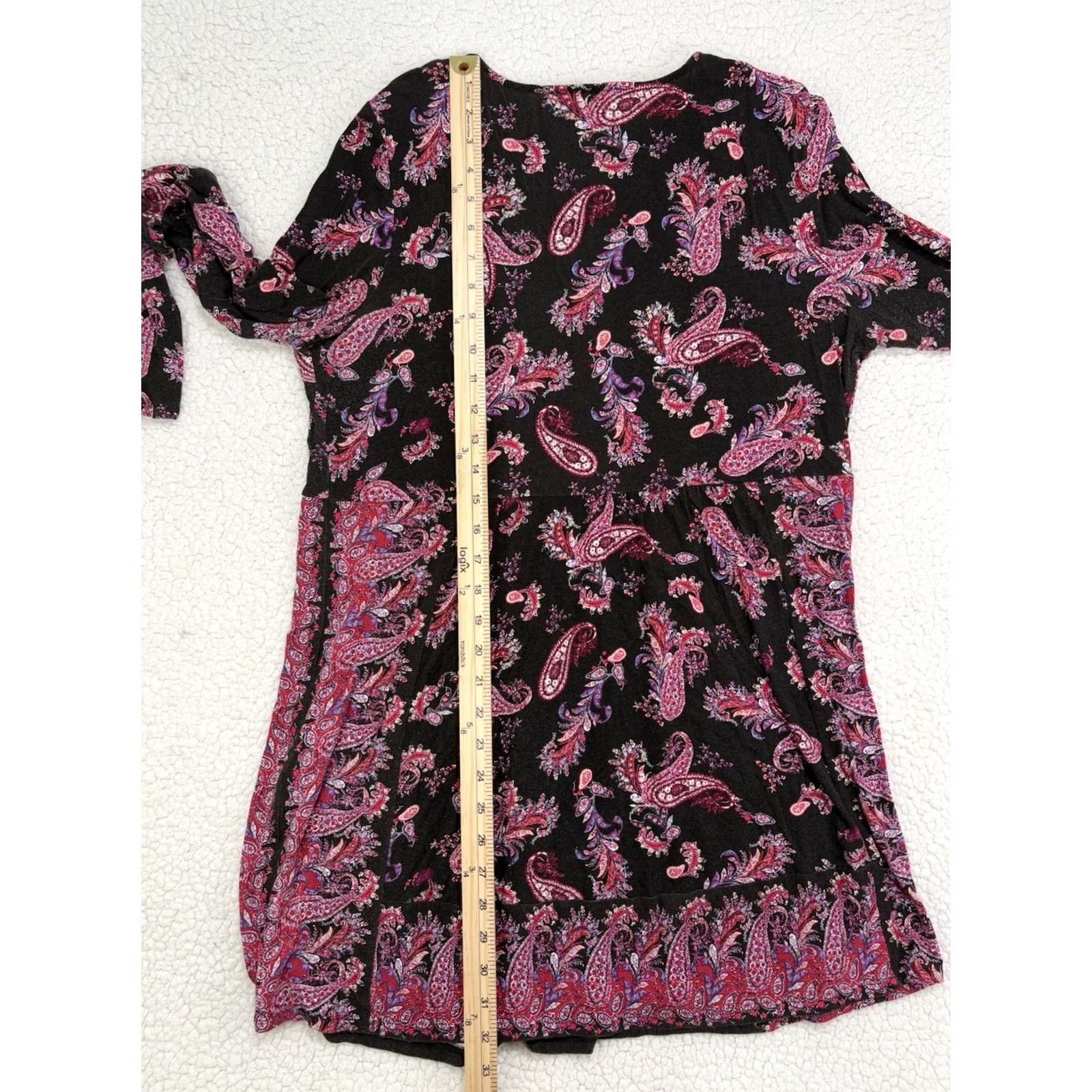 J. Jill J Jill Wearever Collection Pink Black Paisley Tunic Top Mini Dress Size M Size M / US 6-8 / IT 42-44 - 7 Thumbnail