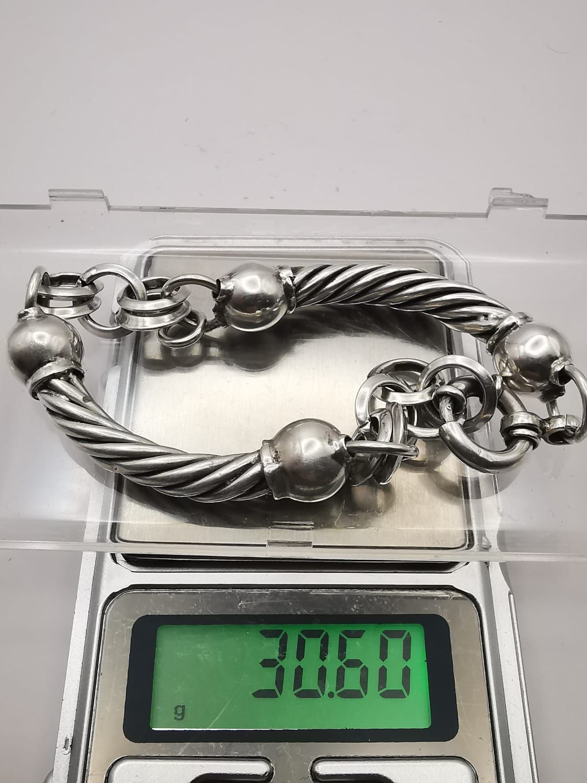 Sterling Silver Vintage jewelry Bracelet 925 Sterling Silver 30,6g Size ONE SIZE - 5 Thumbnail
