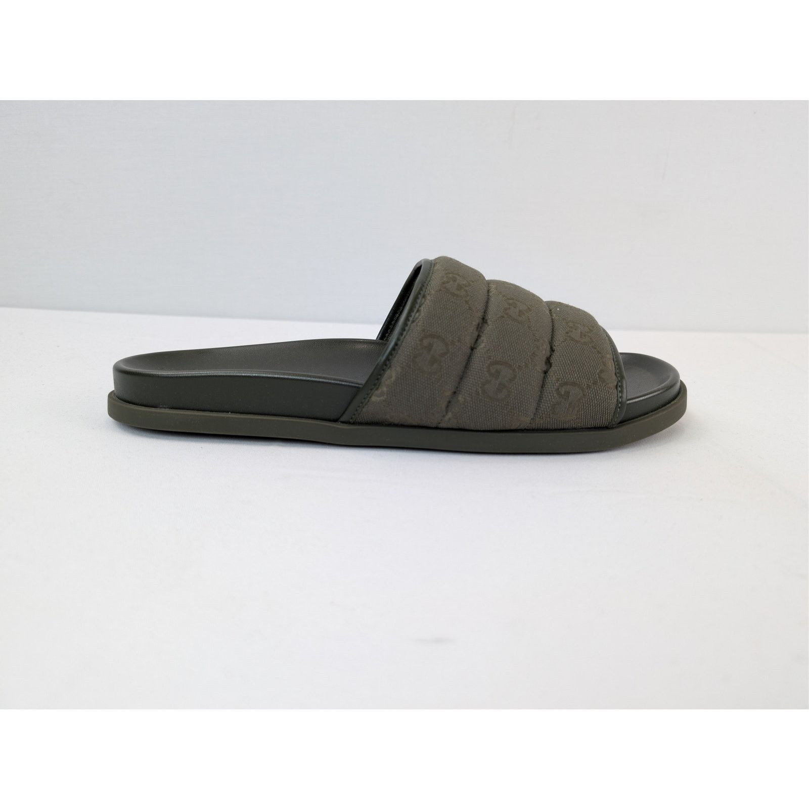 Gucci o1rshd1 Men's Padded mules with GG pattern Slippers in Olive Size US 9.5 / EU 42-43 - 4 Thumbnail