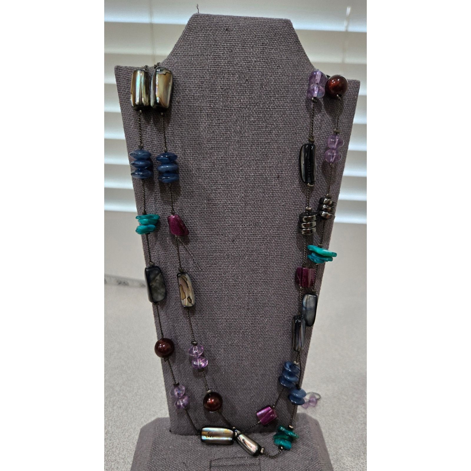 Other Multicolored Stone And Beads Long Single Strand Necklace 33" Size ONE SIZE - 1 Thumbnail