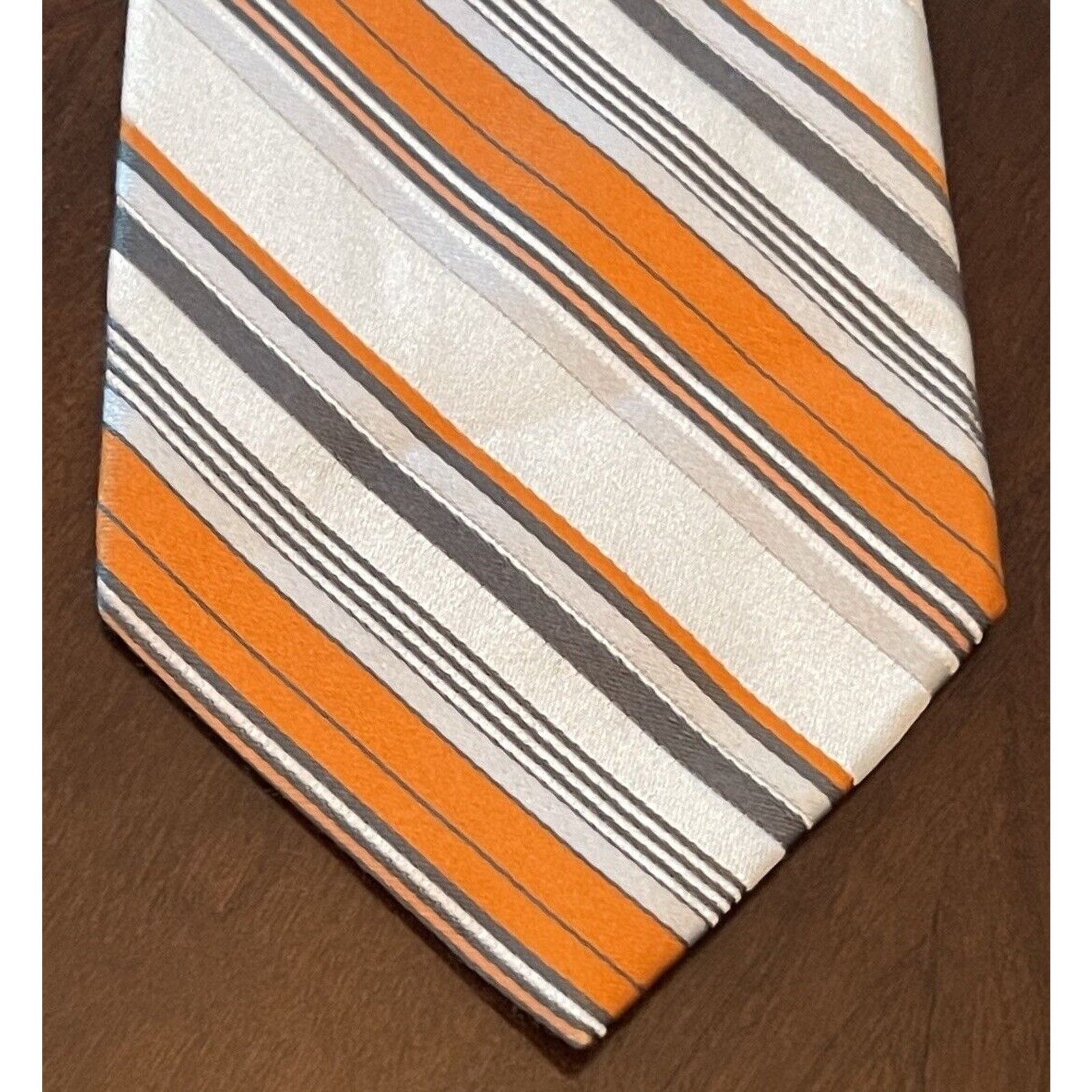 Express Express Design Studio Orange Gray 100% Silk Made In China Size ONE SIZE - 1 Thumbnail