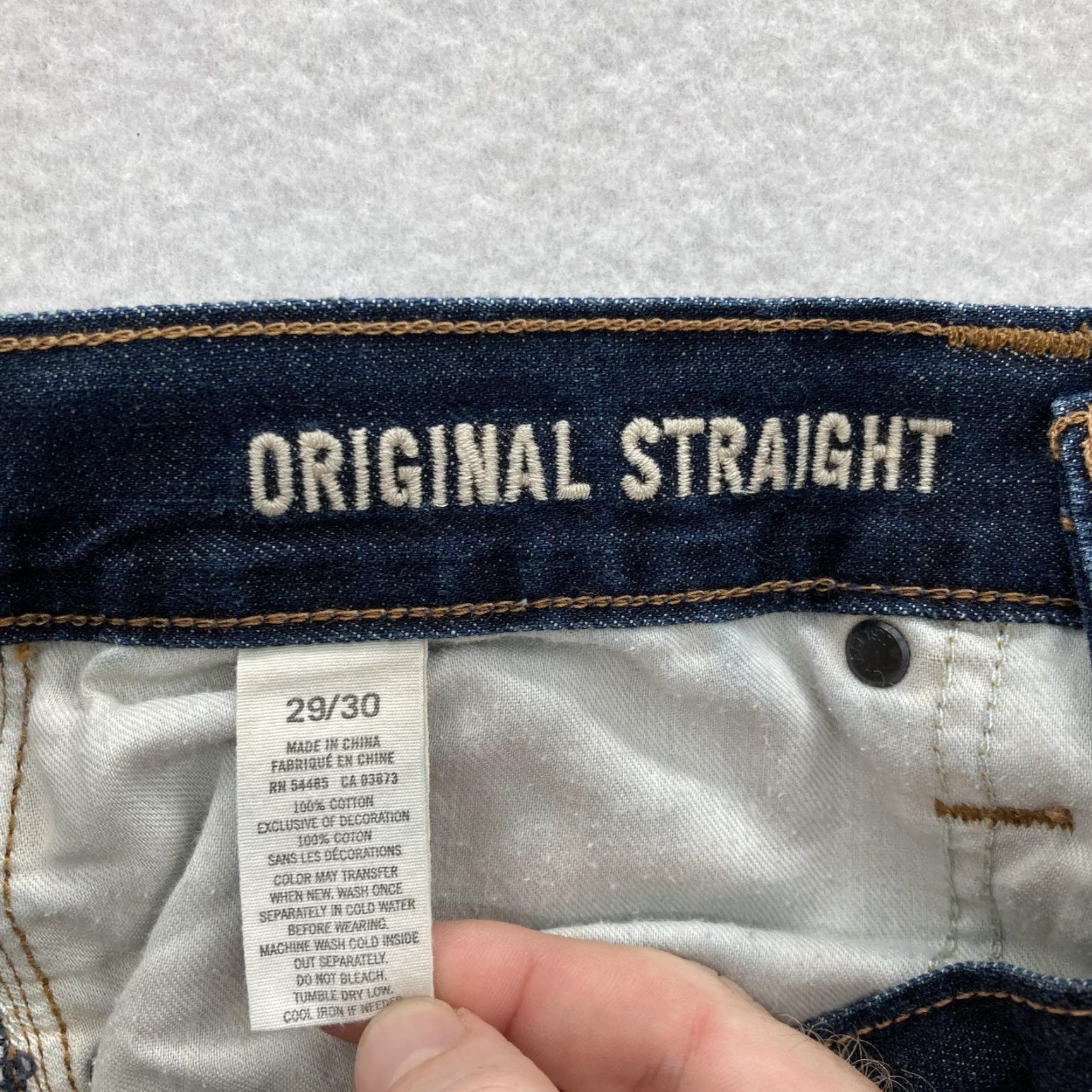 American Eagle Outfitters AMERICAN EAGLE Jeans Men 29x30 Blue Dark Wash Original Straight Leg Size US 29 - 5 Thumbnail