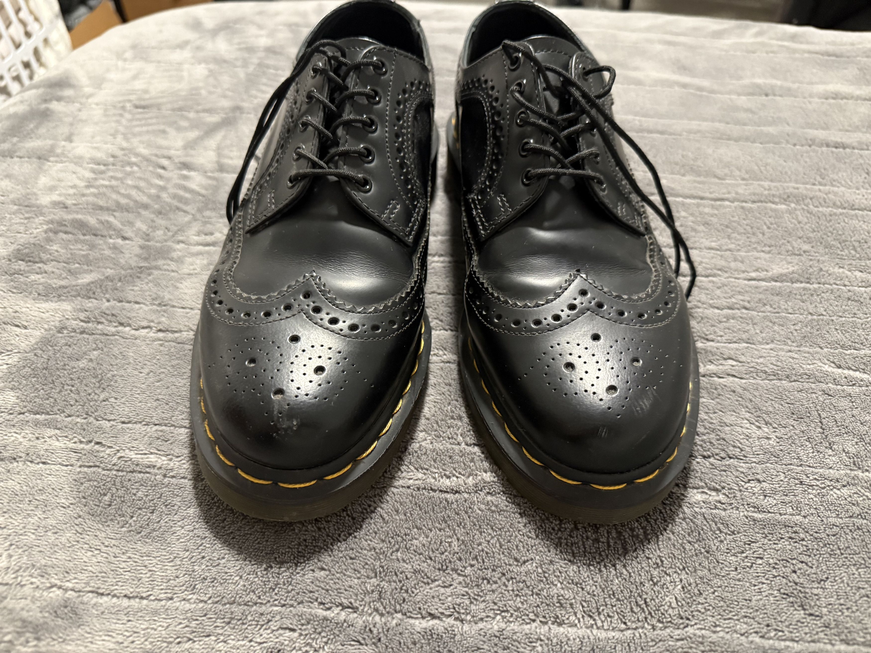 Dr. Martens Dr. Martens Yellow Stitch Smooth Leather Brogue Shoes Size US 9 / EU 42 - 1 Thumbnail