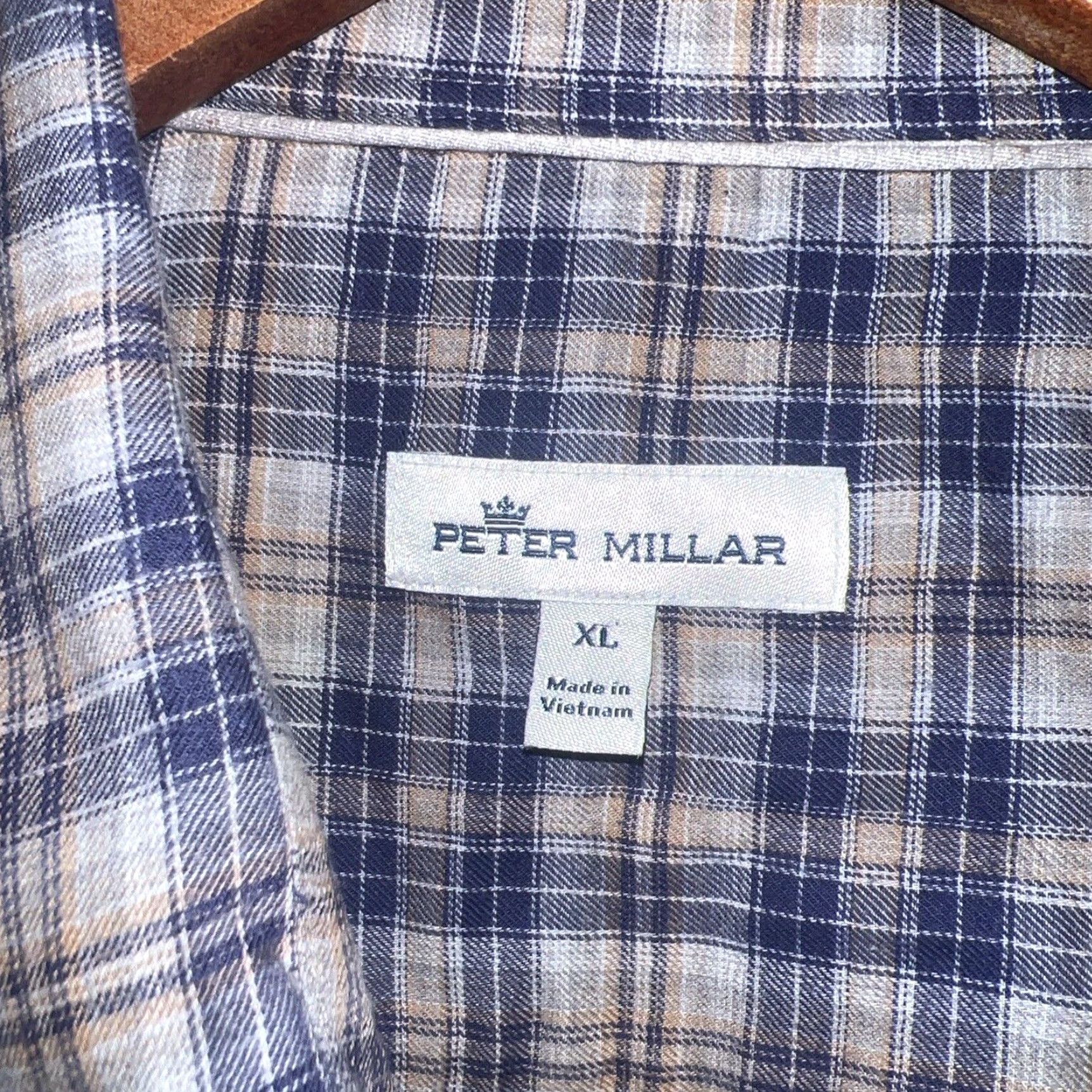 Peter Millar Peter Millar Blue Plaid Button-Up Shirt Mens XL Size Long Sleeve Regular Fit Size US XL / EU 56 / 4 - 3 Thumbnail