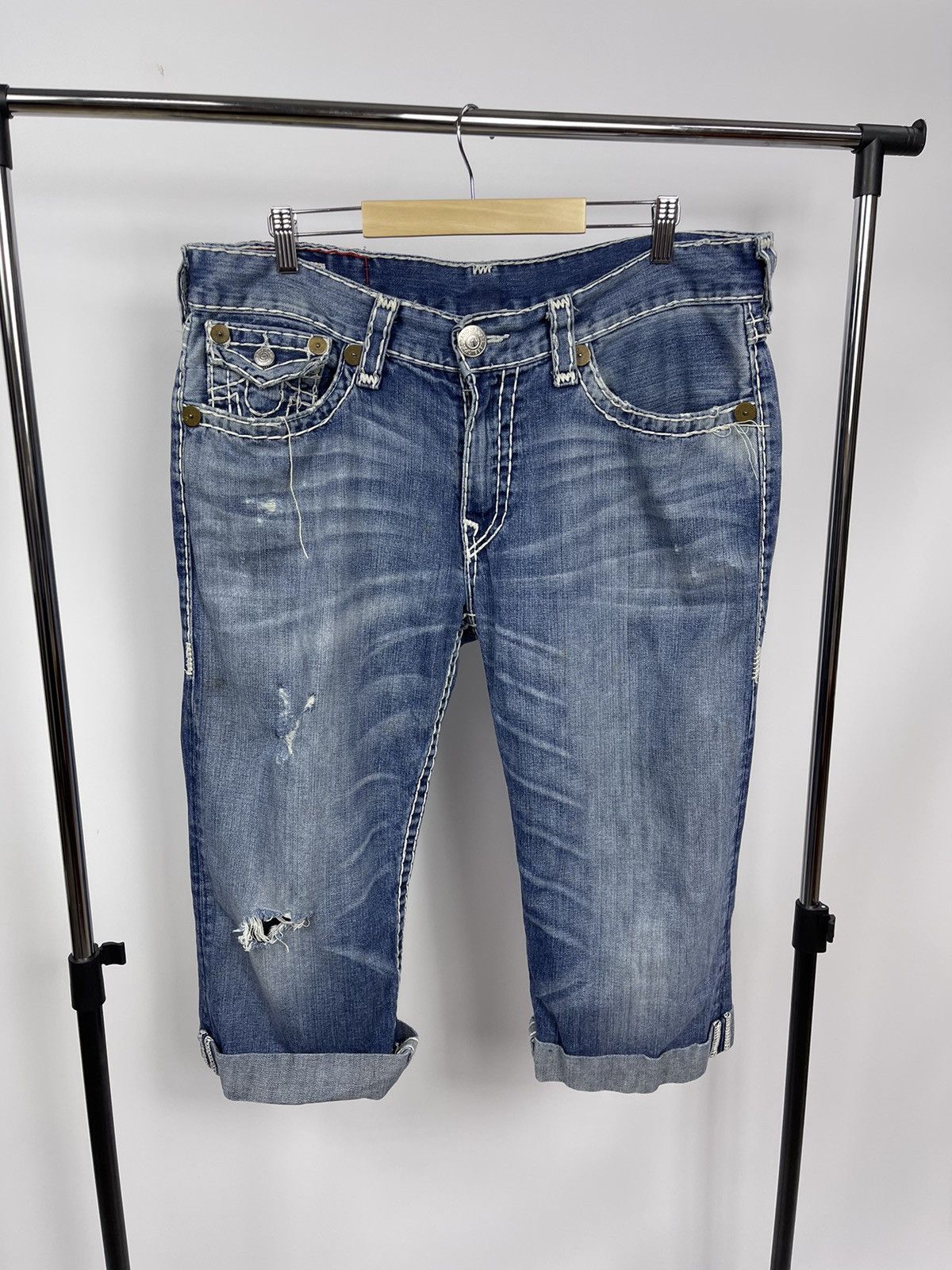 True Religion True Religion Shorts Billy Super T Y2K Denim Size 36 BlueUSA Size US 36 / EU 52 - 2 Thumbnail