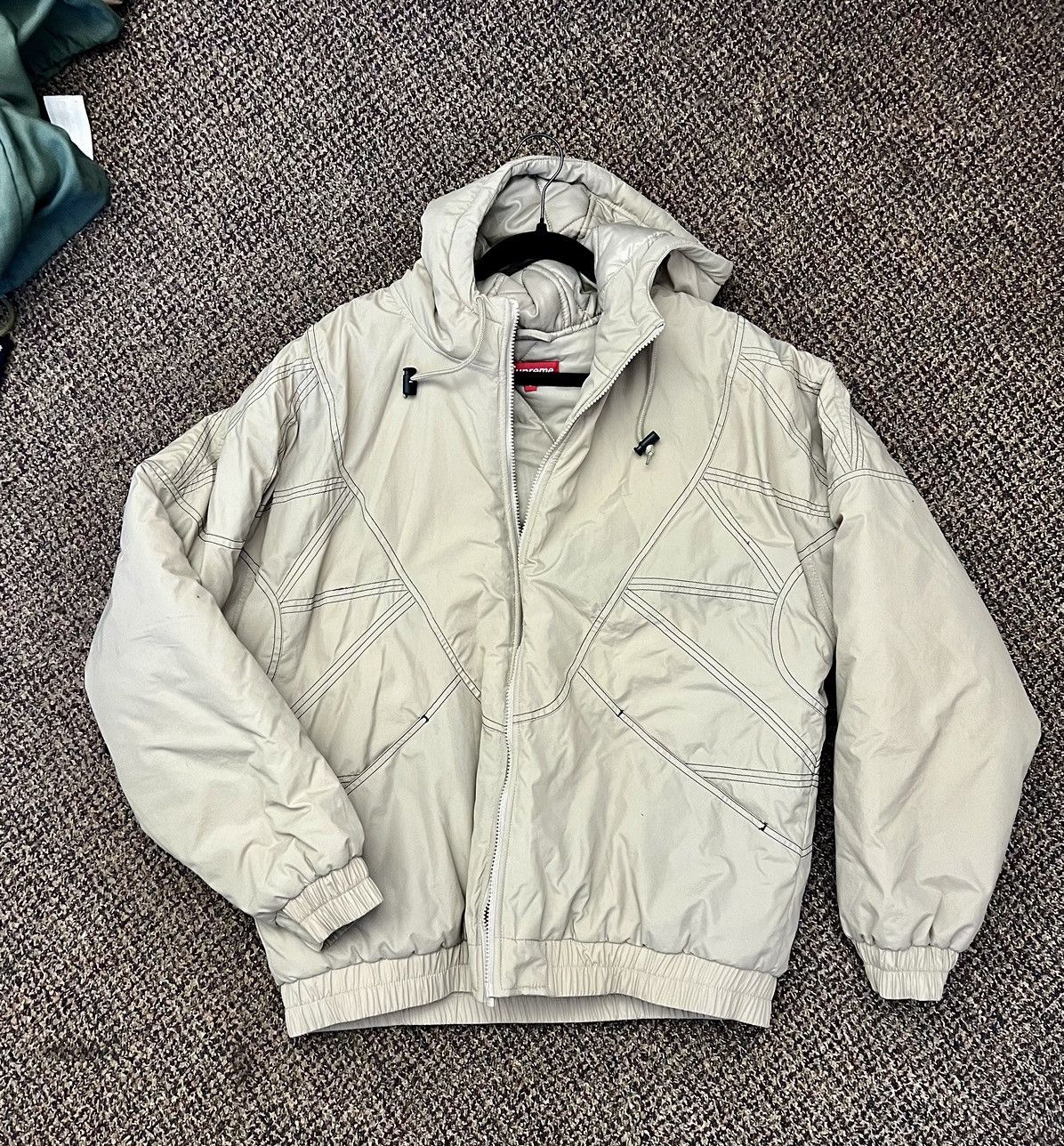 Supreme Supreme Zig Zag Stitch Puffy Jacket Tan | Grailed