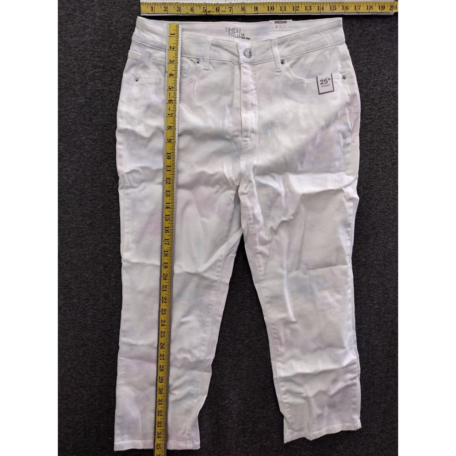 Vintage Time And Tru Women's Straight High Rise Jeans White Tie Dye 14 Jeans Women's White Tie Dye 14 Time And Tru Mens Womens Girls? Size 36" / US 14 / IT 50 - 4 Thumbnail