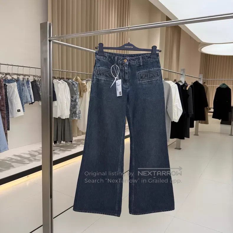 Louis Vuitton Louis Vuitton Dark blue logo straight-leg wide-leg pants Size US 34 / EU 50 - 1 Thumbnail