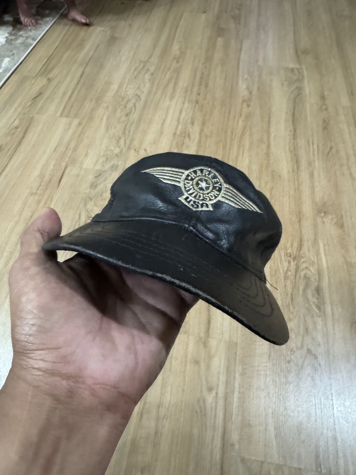 Harley Davidson × Vintage Vintage Harley Davidson leather cap Size ONE SIZE - 1 Thumbnail
