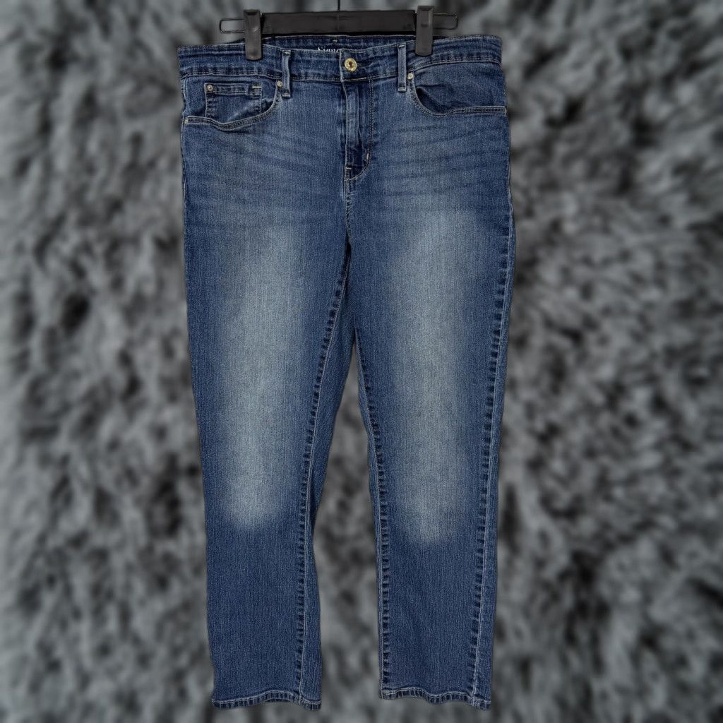 Vintage Levis Modern Slim Jeans Womens 12S 31x25 Blue Stretch Straight Denim Indie Size 34" / US 12 / IT 48 - 1 Thumbnail