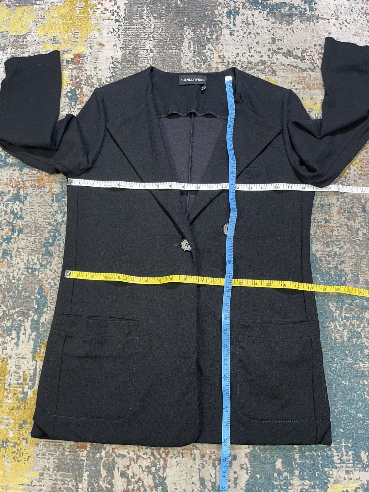 Sonia Rykiel Sonia Rykiel Black Rayon Stretch Jacket Size M / US 6-8 / IT 42-44 - 7 Thumbnail