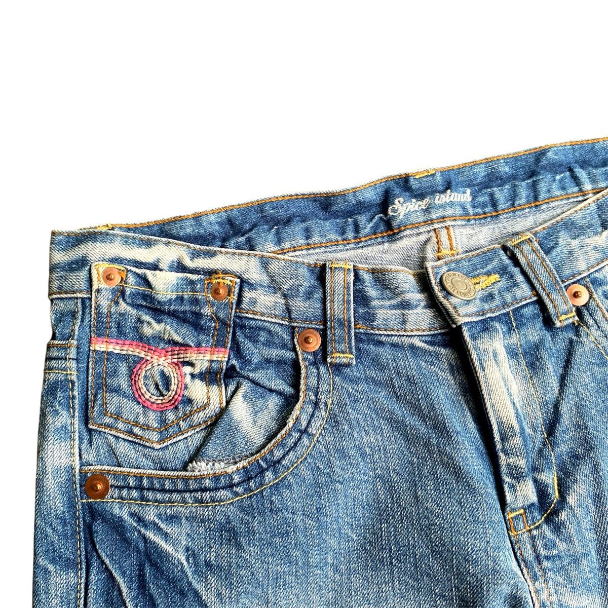 If Six Was Nine × Japanese Brand × Tornado Mart Crazy Vintage Y2K Spice Island Flared Denim Jeans 2000s Size US 29 - 6 Thumbnail