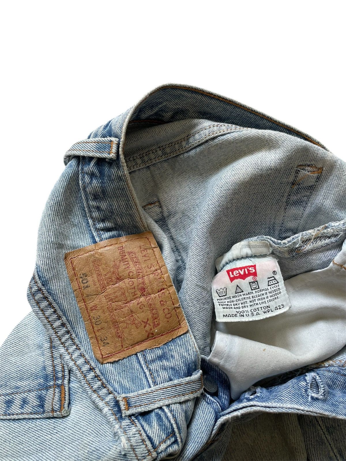 Levi's × Vintage Vintage 90s Levis 501 Thrashed Distressed Jeans Size US 30 / EU 46 - 10 Thumbnail