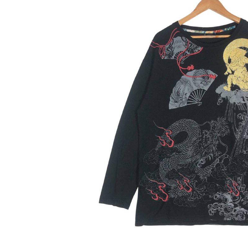 Japanese Brand Vintage Japanese Brand Style Sukarjan Dragon L/S T-shirt Size US L / EU 52-54 / 3 - 2 Thumbnail