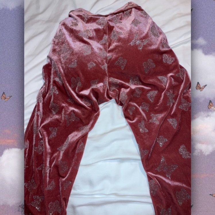 Vintage ✿ Delia*s Carmin Y2K velvet luxe butterfly pants medium Size 30" / US 8 / IT 44 - 3 Thumbnail