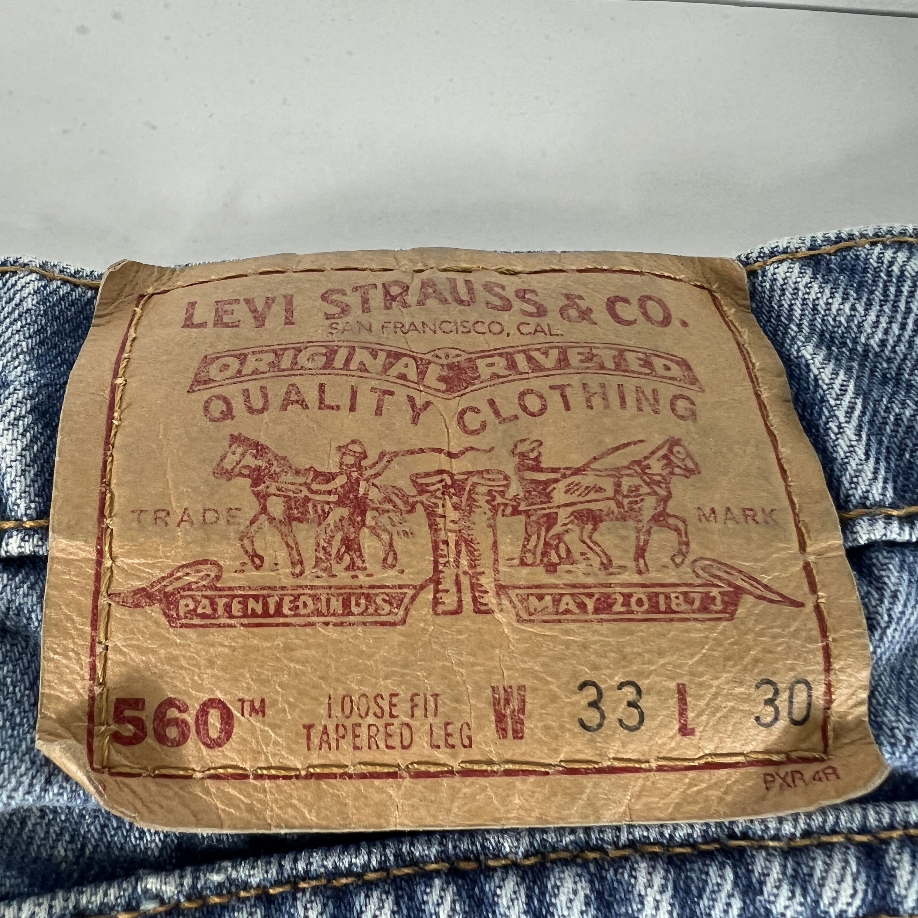 Levi's × Vintage VTG 90s Levi's Jeans 560 Loose Tapered Blue Cotton Denim Size US 32 / EU 48 - 14 Thumbnail