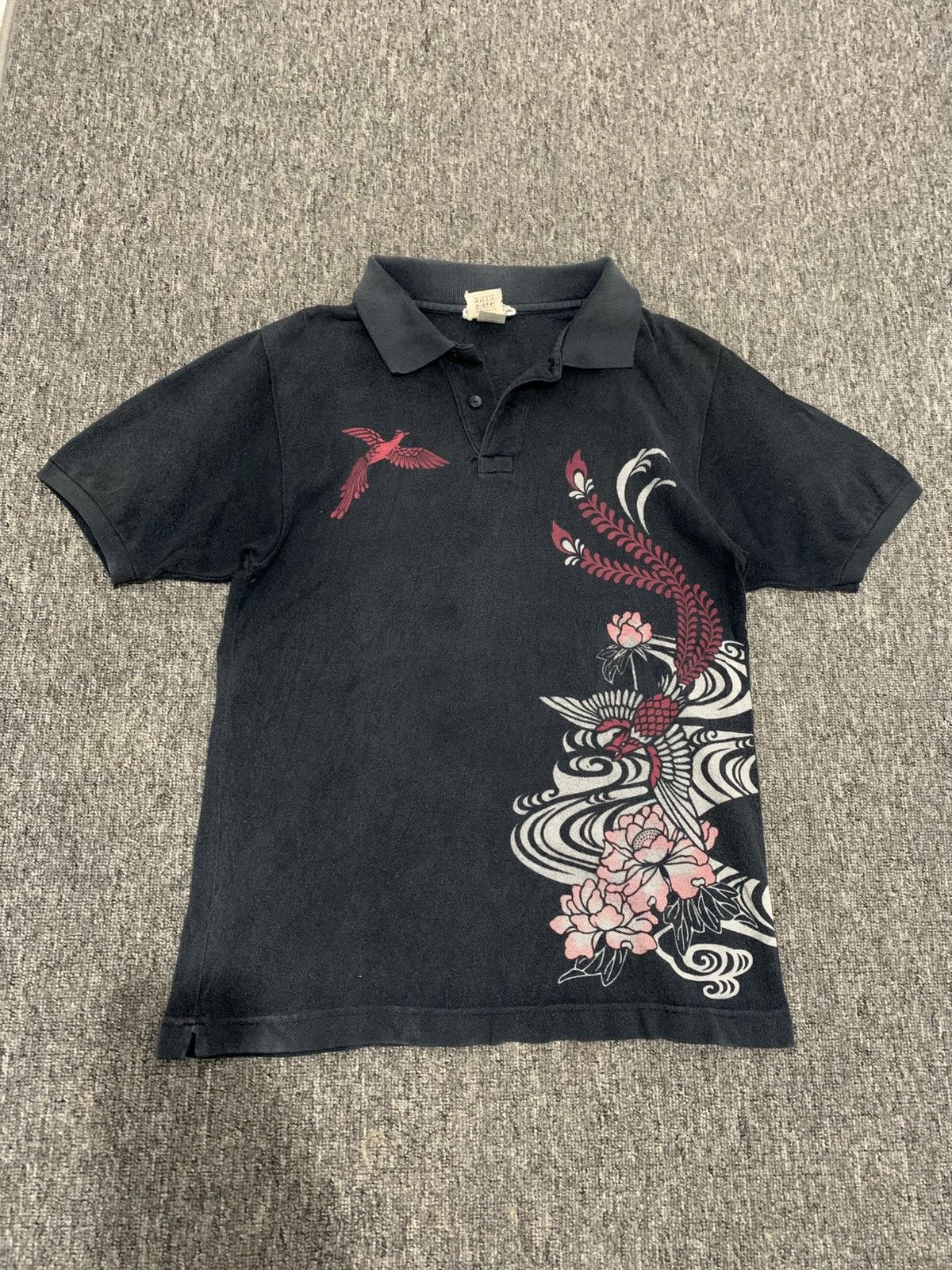 Japanese Brand Nanten Sunfaded Gothic Sukajan Polo Tshirt Size US M / EU 48-50 / 2 - 2 Thumbnail