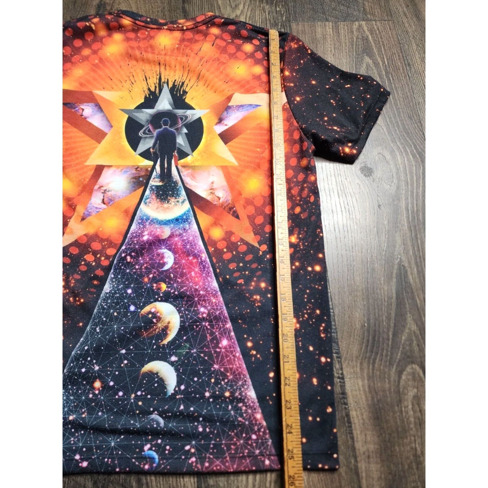 Gloverall Imaginary Foundation Mens T-Shirt Space Stars All Over Print AOP Crew Neck Black M Short Sleeve Graphic 90s? Size US M / EU 48-50 / 2 - 2 Thumbnail
