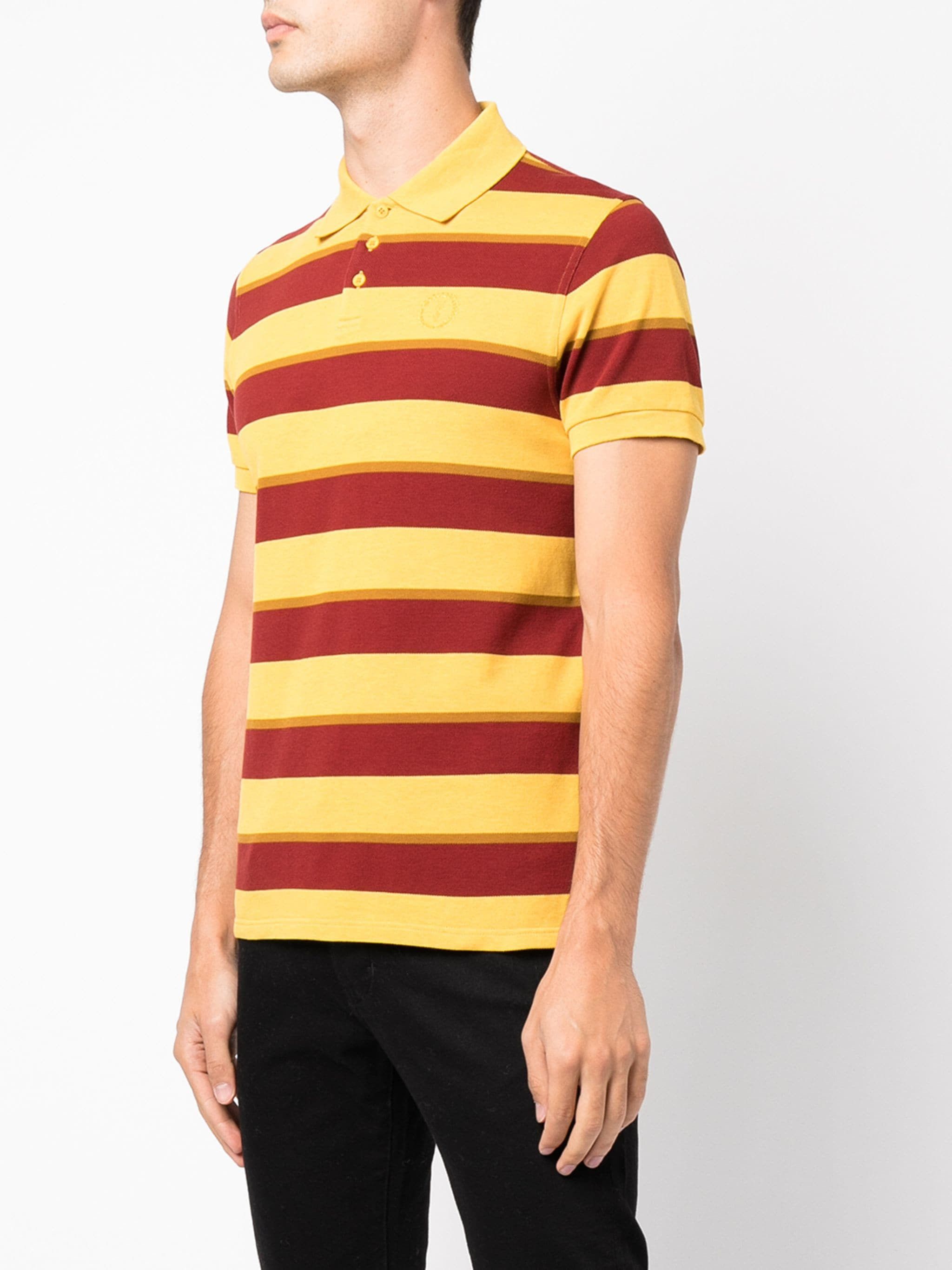 oc11z0524 Polo Shirt In Jersey in Yellow/Burgundy
