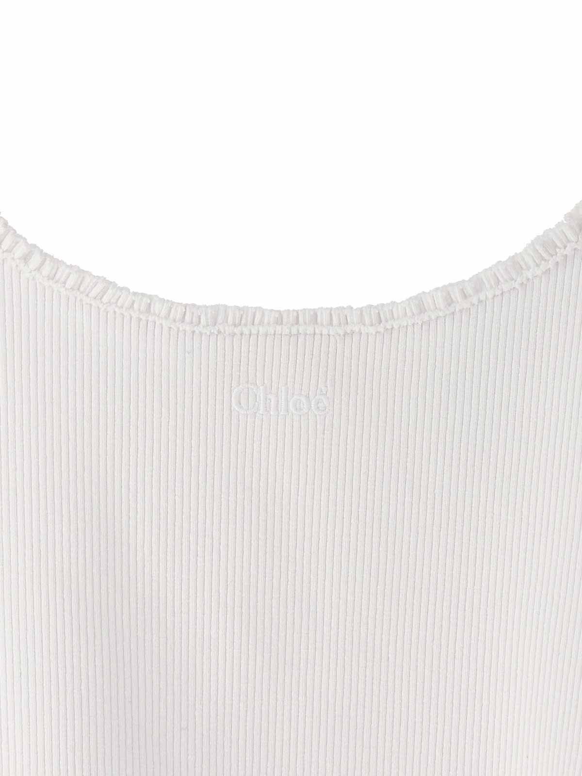 Chloe o1loc1c10425 Ruffles Mini Top in White Size M / US 6-8 / IT 42-44 - 4 Thumbnail