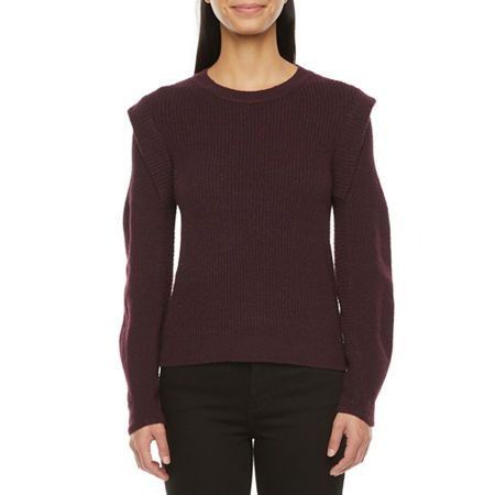 Worthington Worthington Women’s Crew Neck Flanged Sleeves Sweater, Burgu Size L / US 10 / IT 46 - 1 Thumbnail
