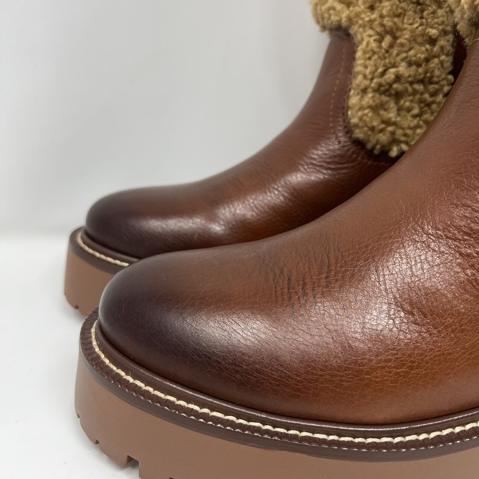 Sam Edelman Sam Edelman Women Elfie Leather Platform Sherpa Boot 7.5 Size US 7.5 / IT 37.5 - 2 Thumbnail