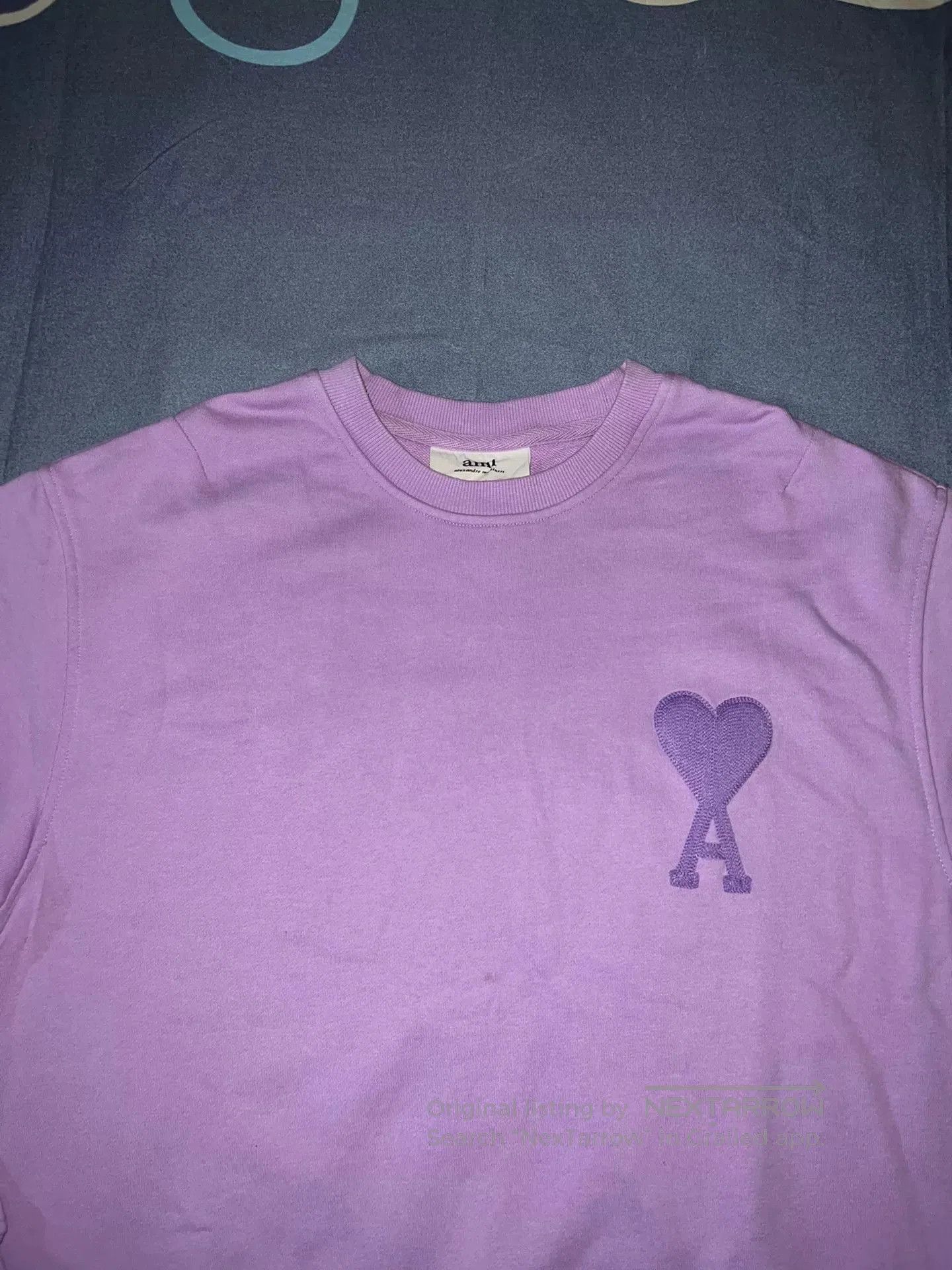AMI ami Heart Embroidered Lavender Sweatshirt. Size L / US 10 / IT 46 - 2 Thumbnail