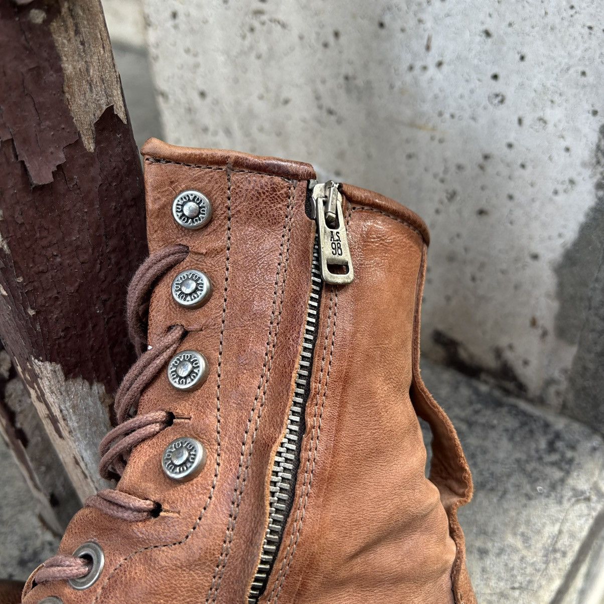 A.S.98 A.S 98 Avantgarde Leather Combat Boots Rick Owens Style 38 Size US 8 / IT 38 - 9 Thumbnail
