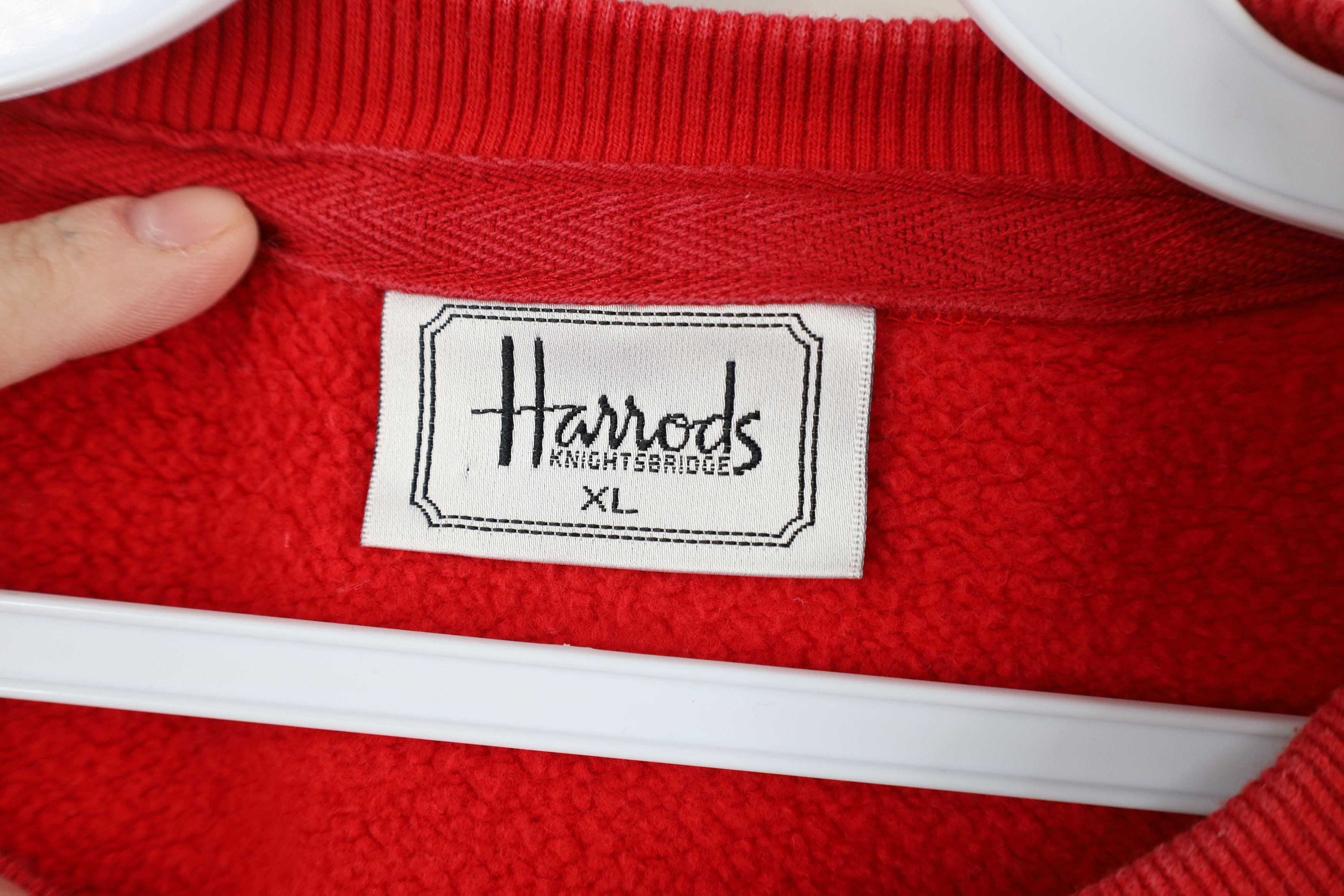 Harrods × Vintage Vintage 90s Harrods Spell Out London Crewneck Sweatshirt Red Size US XL / EU 56 / 4 - 8 Thumbnail