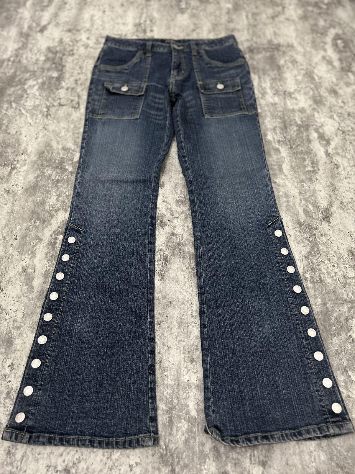 14th Addiction × If Six Was Nine × Le Grande Bleu (L.G.B.) Bootcut Multipocket Button Side Flare Oririn Jeans Size US 28 / EU 44 - 4 Thumbnail