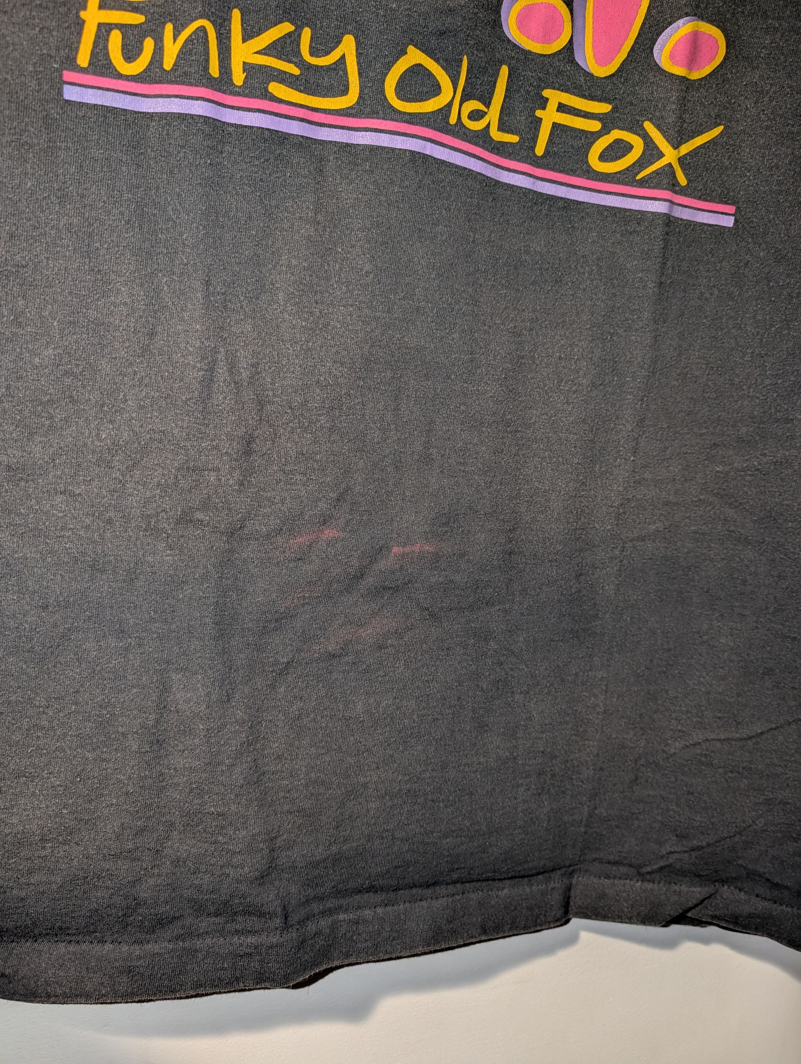 Vintage VTG Funky Old Fox F.O.F. Neon Graphic T-Shirt Anvil Skater Size US XL / EU 56 / 4 - 4 Thumbnail