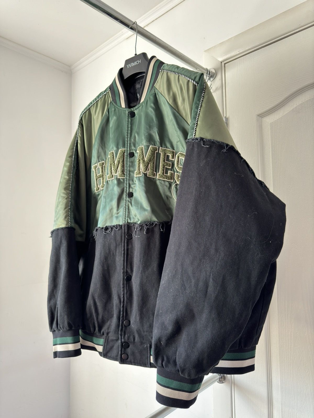 Vintage Varsity SATIN AND TWILL SPLICED BOMBER Size US XL / EU 56 / 4 - 4 Thumbnail