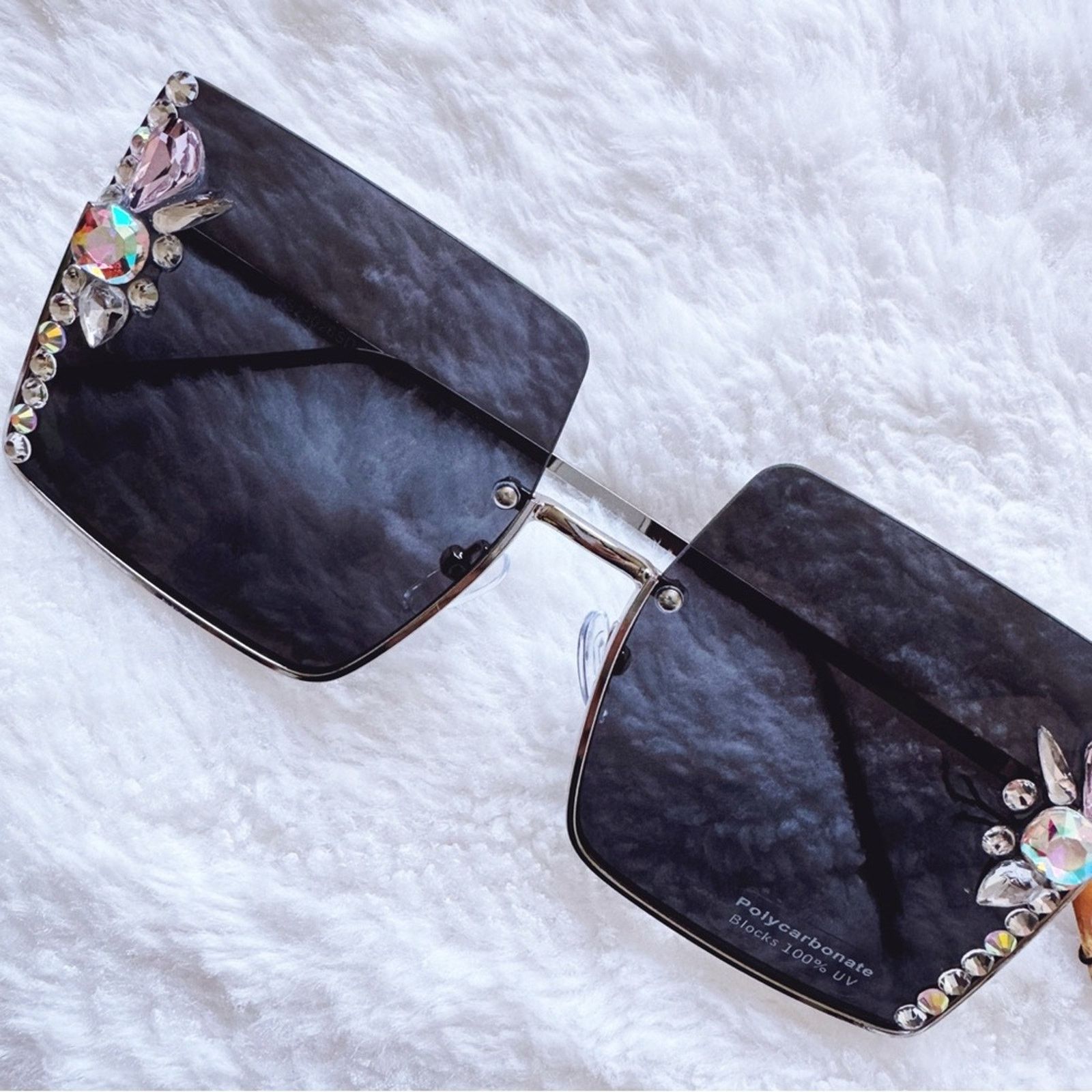 Other Nora Black w/ Silver Rims Square Sunglasses Size ONE SIZE - 2 Thumbnail