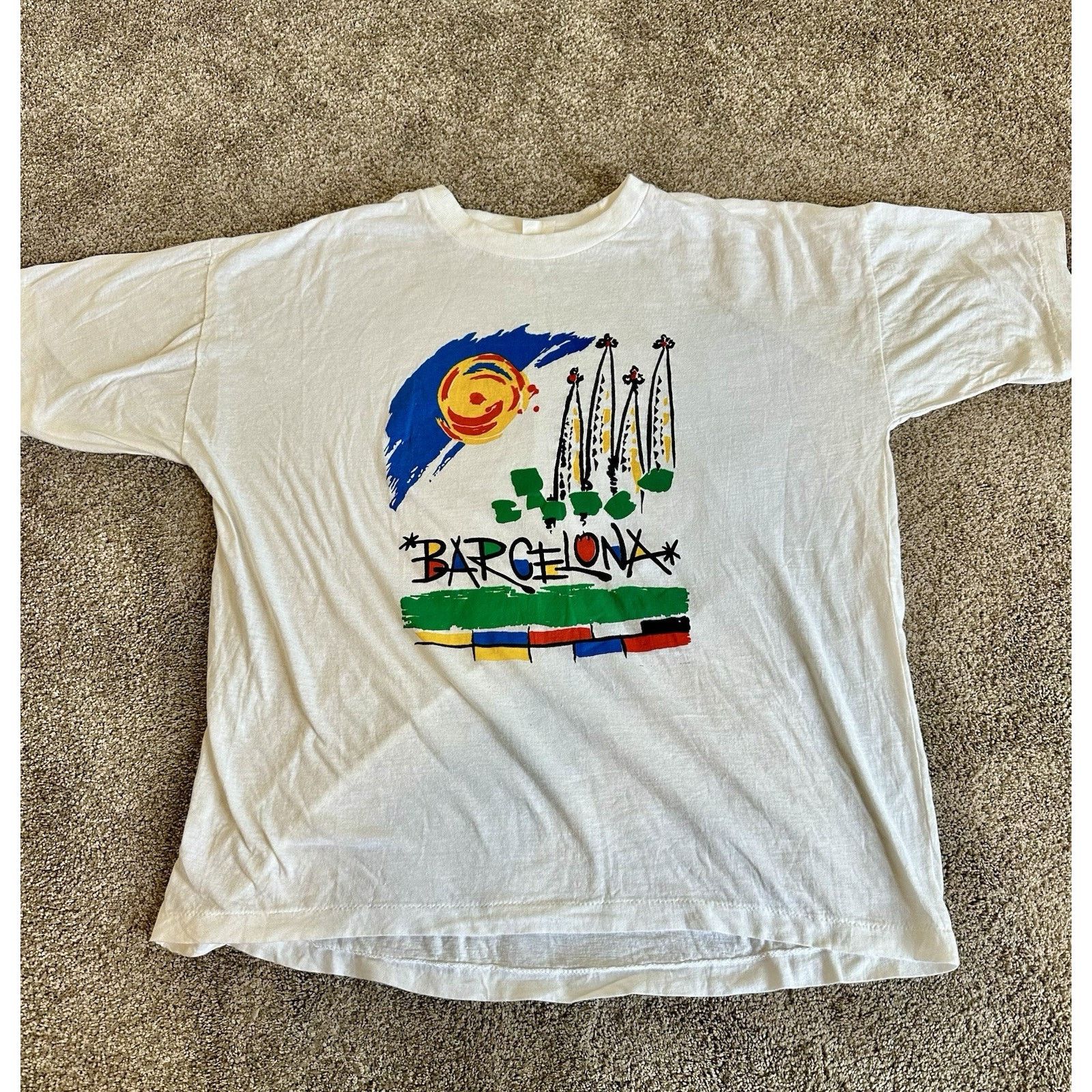 Reebok VTG Vintage Barcelona T-Shirt Men’s Size XXL Single Stitch Size US XXL / EU 58 / 5 - 2 Thumbnail