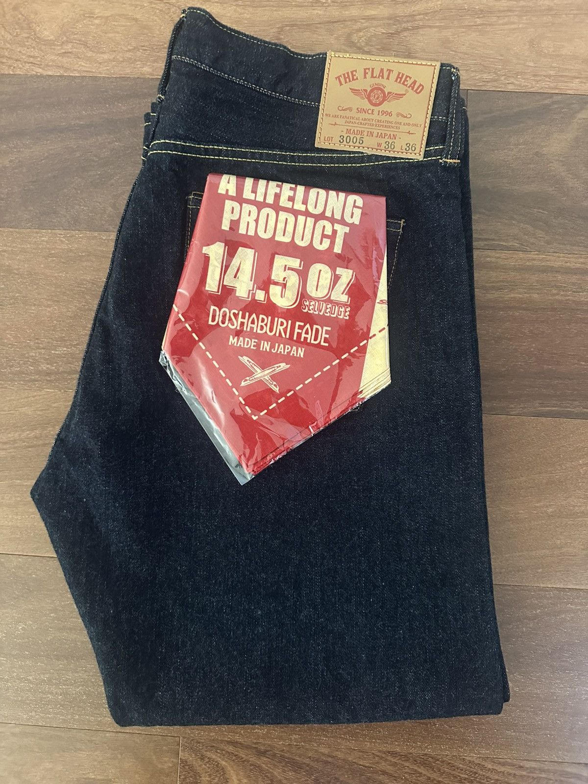 The Flat Head NWT The Flat Head 3005 Selvedge Japanese Raw Denim 36 X 30 Size US 36 / EU 52 - 1 Thumbnail