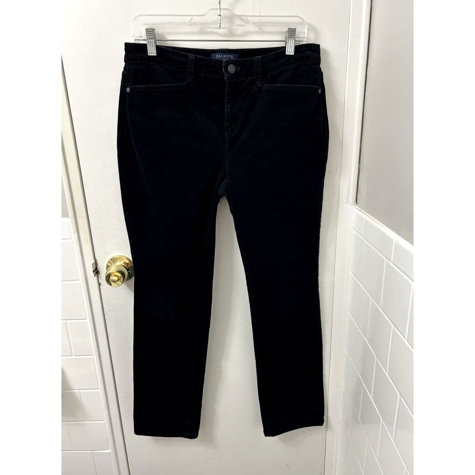 Talbots Talbots Corduroy Pants Womens 6x30 Black Simply Flattering 5-Pocket Trousers Size 28" / US 6 / IT 42 - 2 Thumbnail