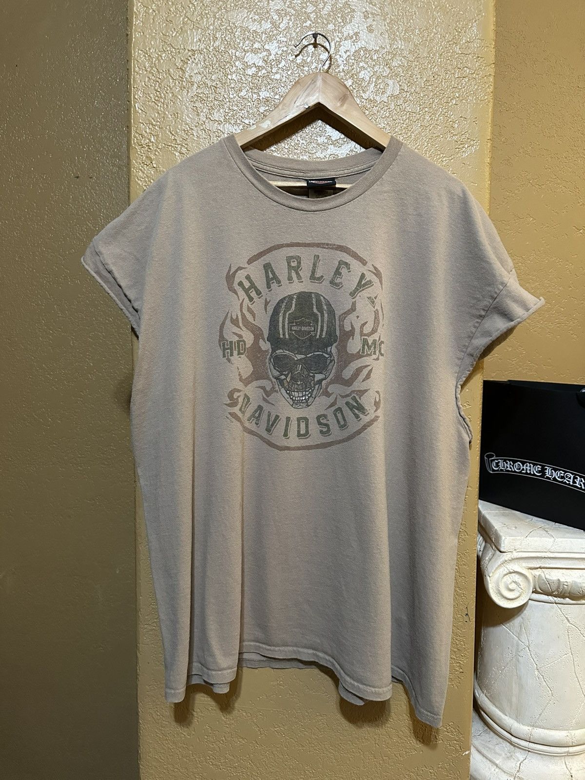 4GSELLER 🪖 Harley Davidson Skull cut off tee Size US XXL / EU 58 / 5 - 1 Thumbnail