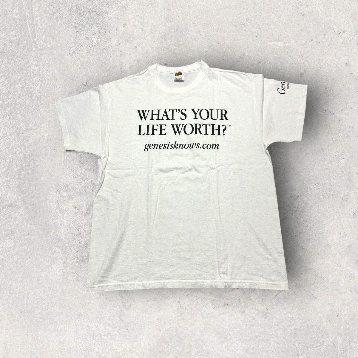 Fruit Of The Loom × Vintage Vintage Whats Your Life Worth? Tee Size US XL / EU 56 / 4 - 1 Thumbnail
