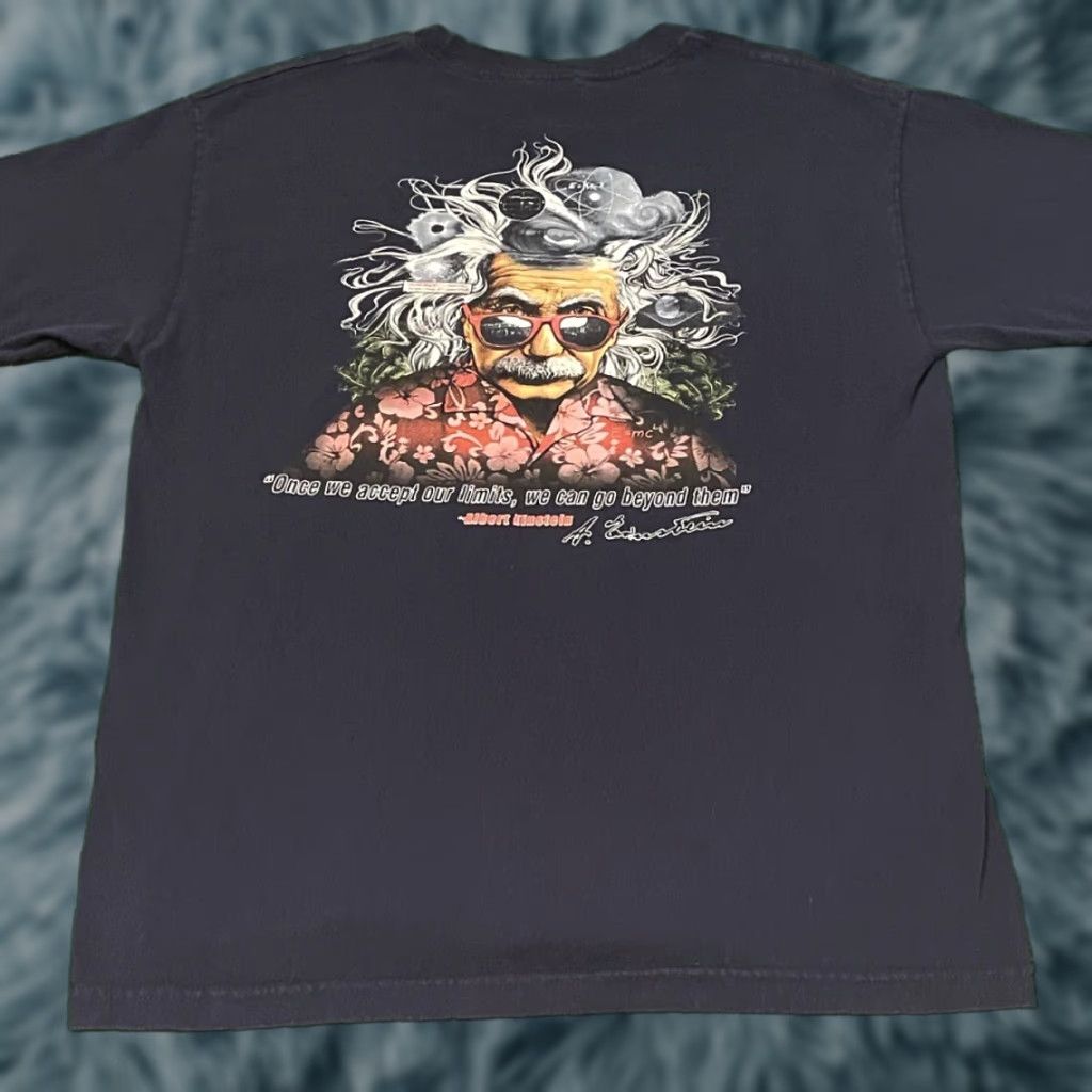 Vintage VINTAGE 90s Albert Einstein Quote Science Art Graphic VTG Shirt Mens Large Blue 90s Mens Size US L / EU 52-54 / 3 - 1 Thumbnail
