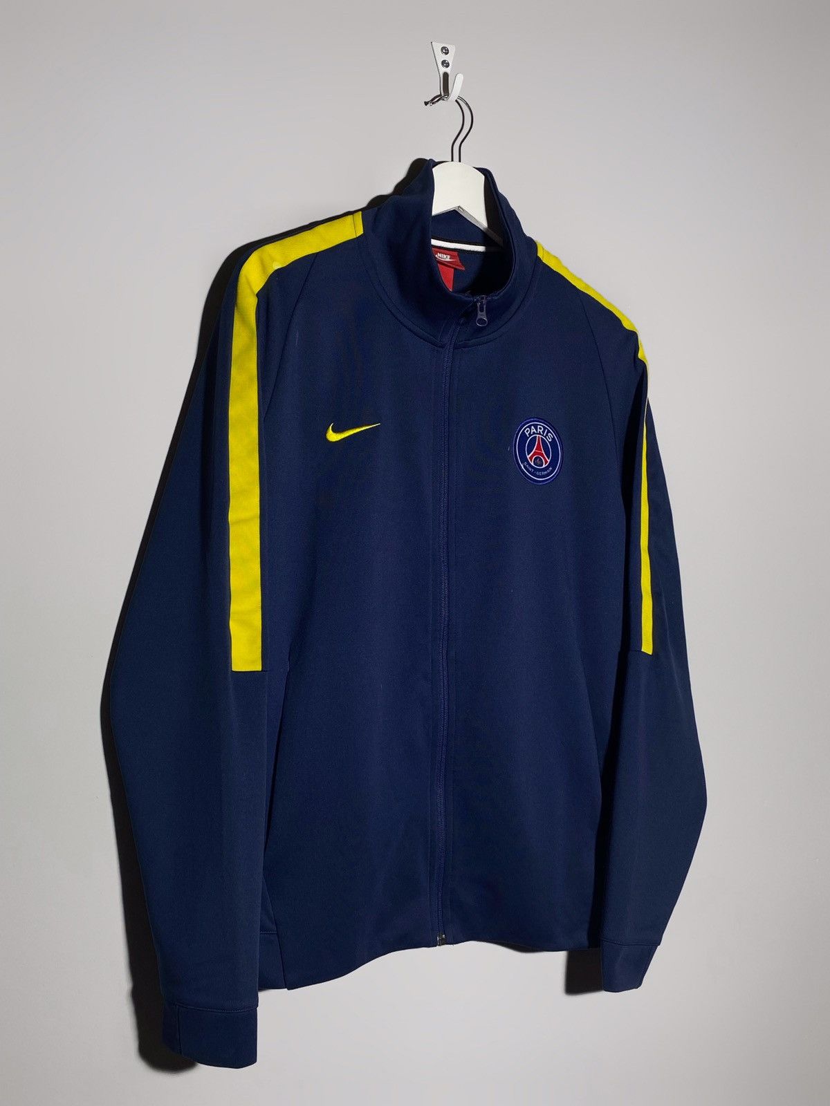 Nike Y2k Nike PSG Football Track Top Zip Drill Swoosh Logo Size US L / EU 52-54 / 3 - 4 Thumbnail
