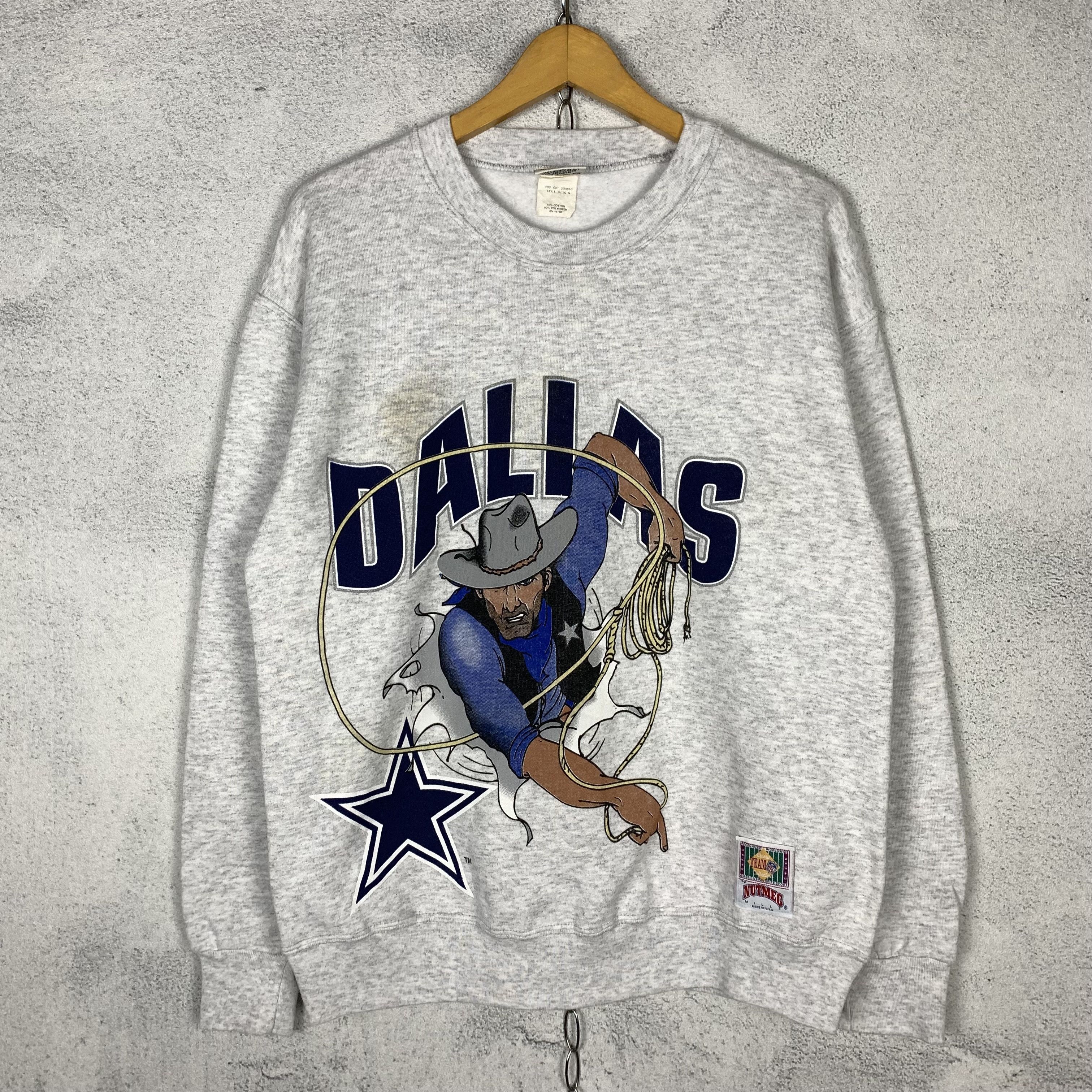 Crew Neck Vintage Cowboys Hoodie Vintage NFL Dallas Cowboys