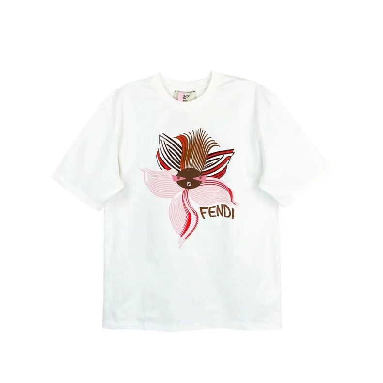 Fendi Fendi 25SS Logo Cotton Short Sleeve Tee Size US S / EU 44-46 / 1 - 1 Thumbnail
